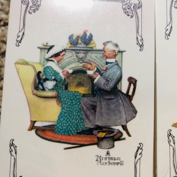 3 New/Sealed TRUMP Playing Cards Winter Fall Norman Rockwell - Picture 5 of 6